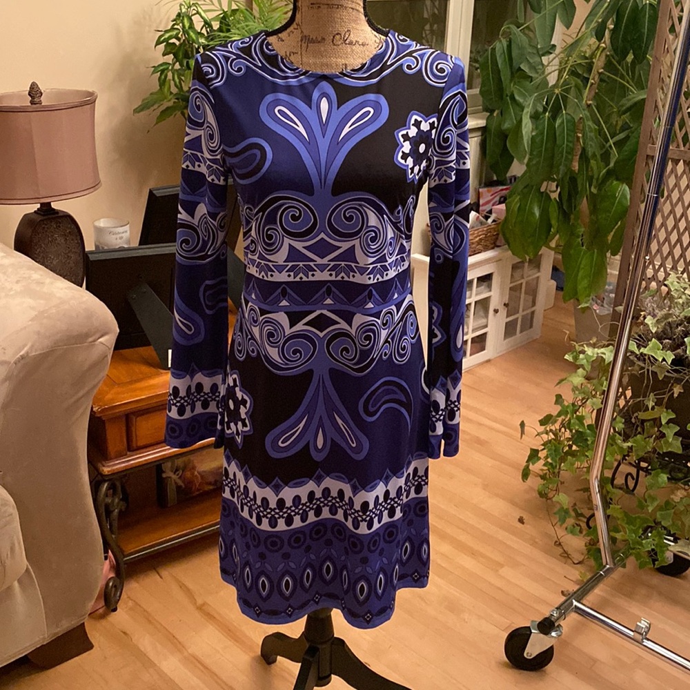 Blue paisley INC. midi dress